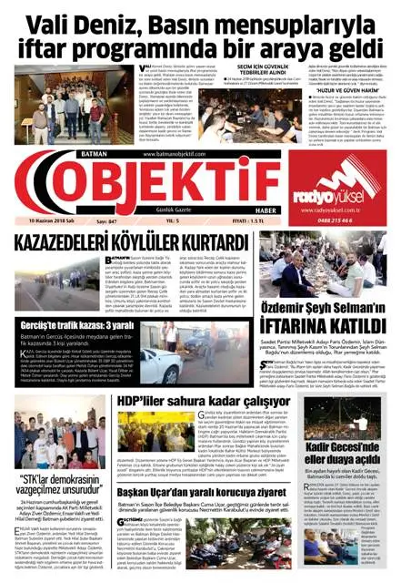 11.06.2018 tarihli sayı, 1. sayfa