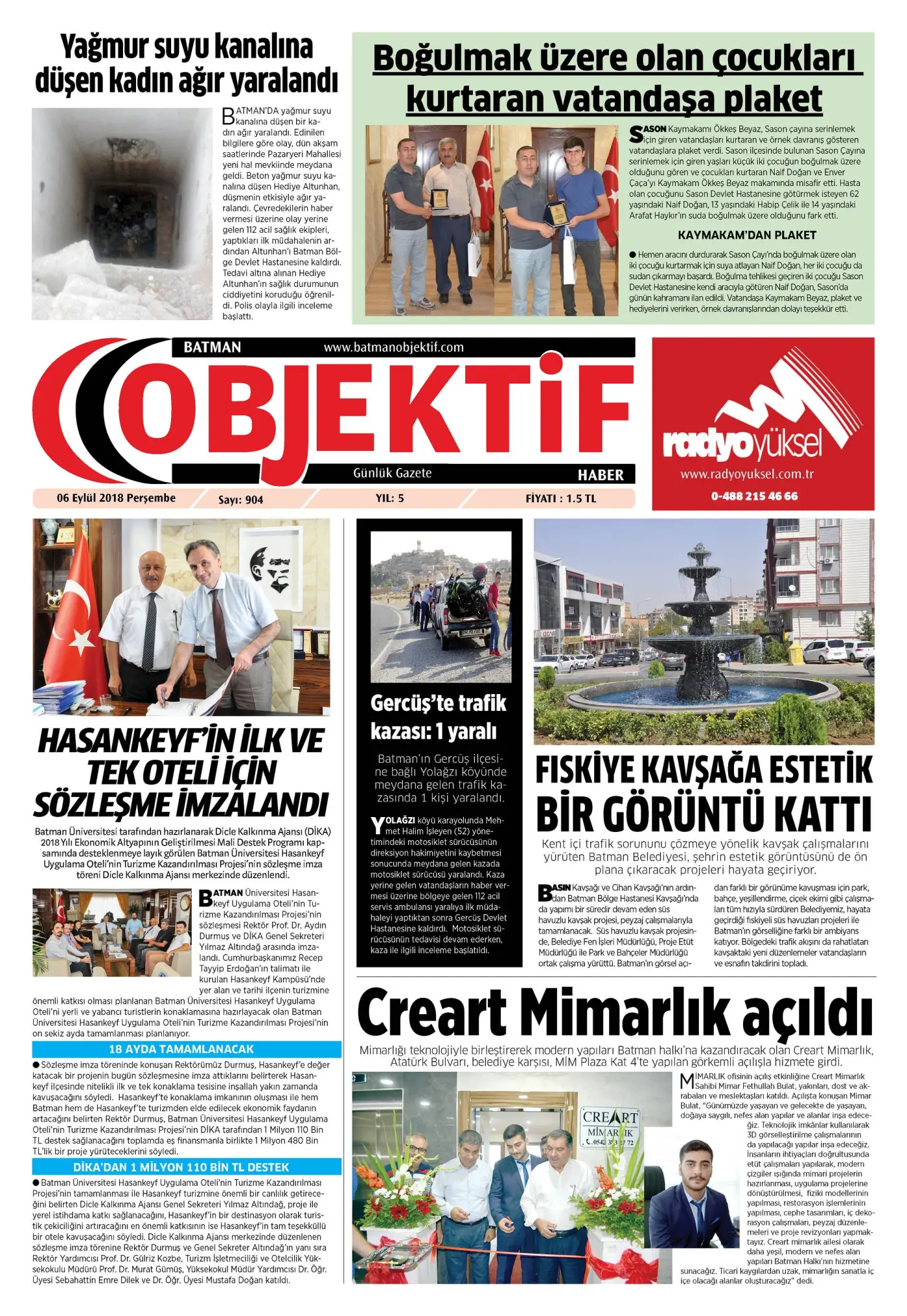 06.09.2018 tarihli sayı, 1. sayfa