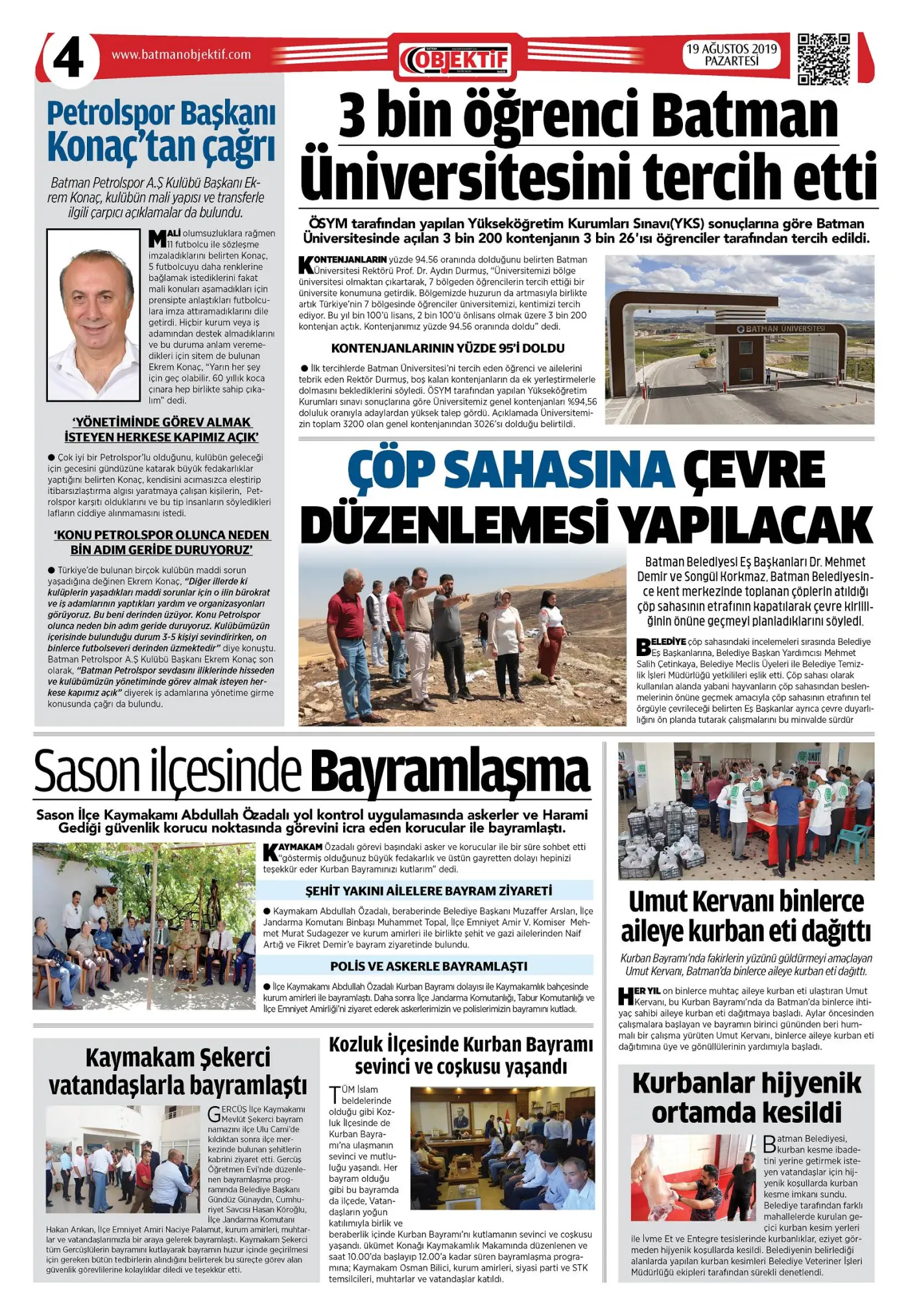 19.08.2019 tarihli sayı, 4. sayfa
