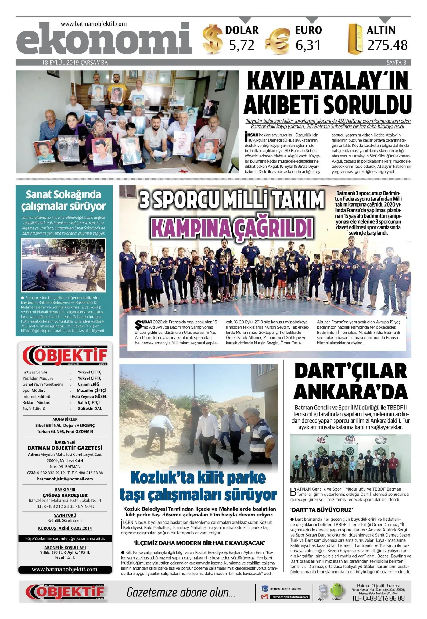 17.09.2019 tarihli sayı, 3. sayfa