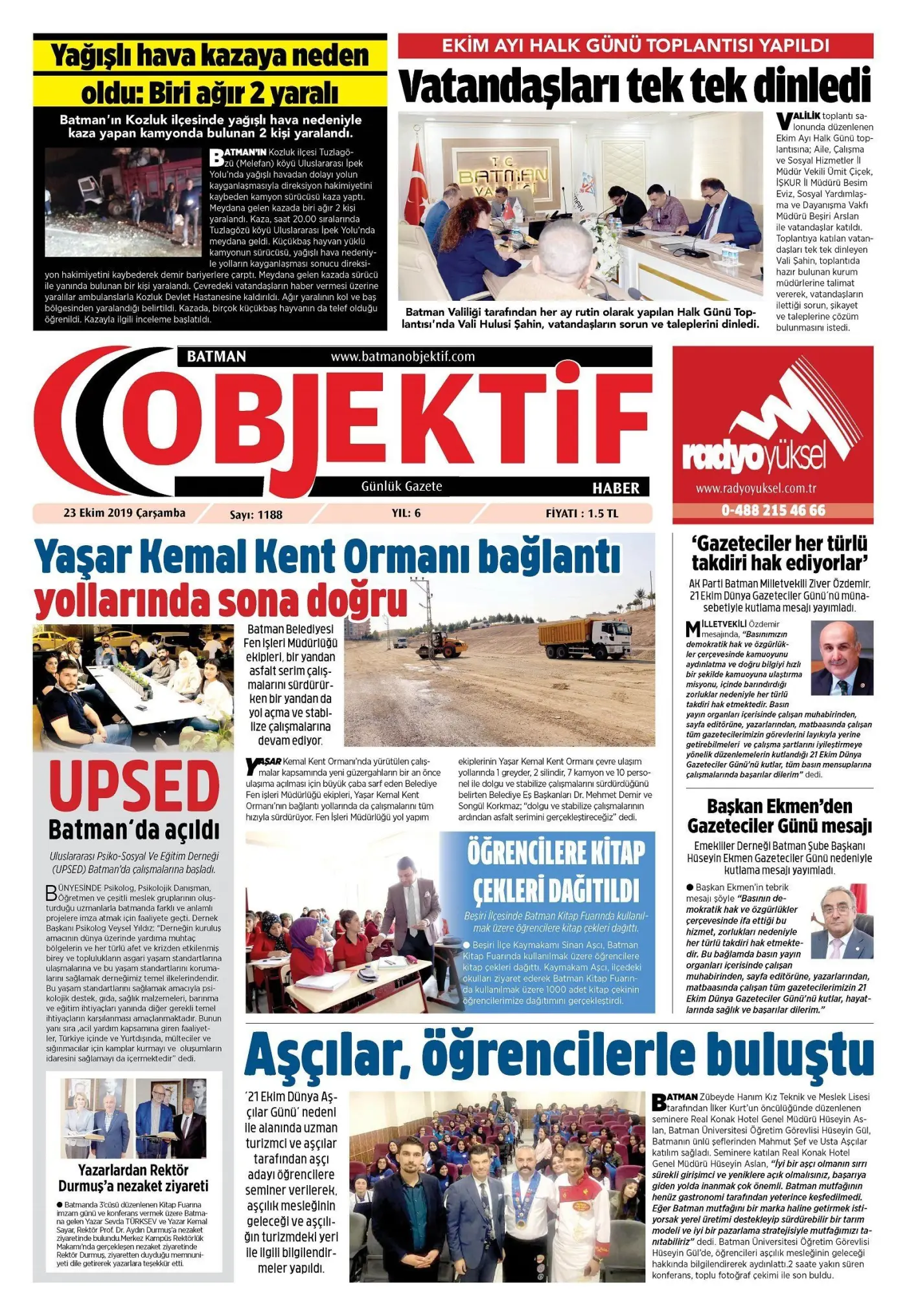 23.10.2019 tarihli sayı, 1. sayfa