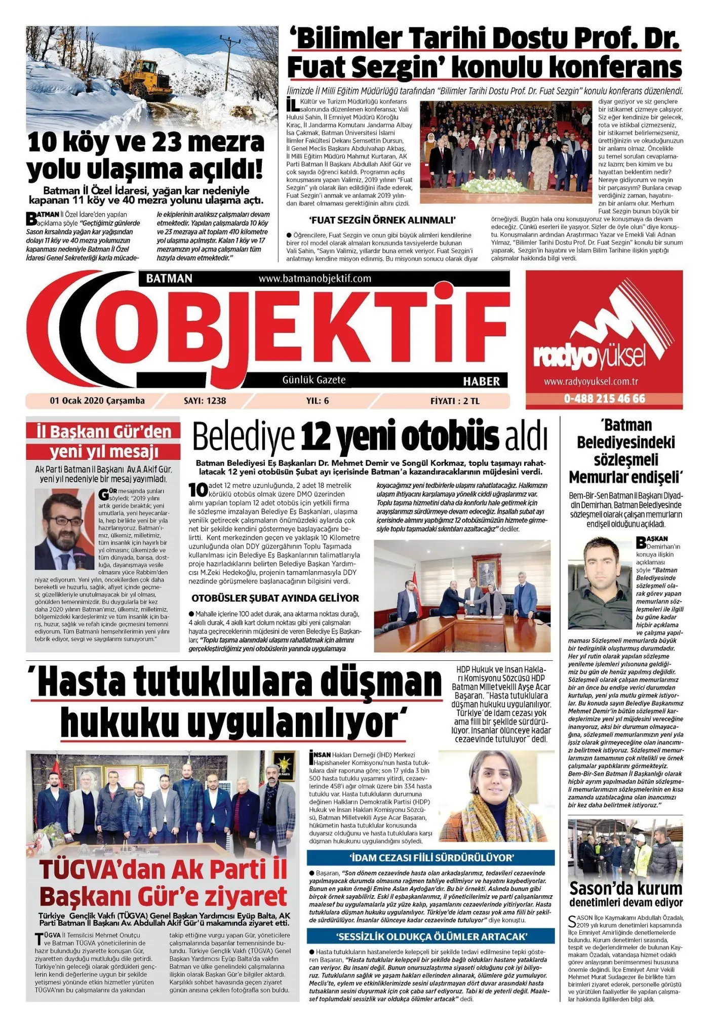 31.12.2019 tarihli sayı, 1. sayfa