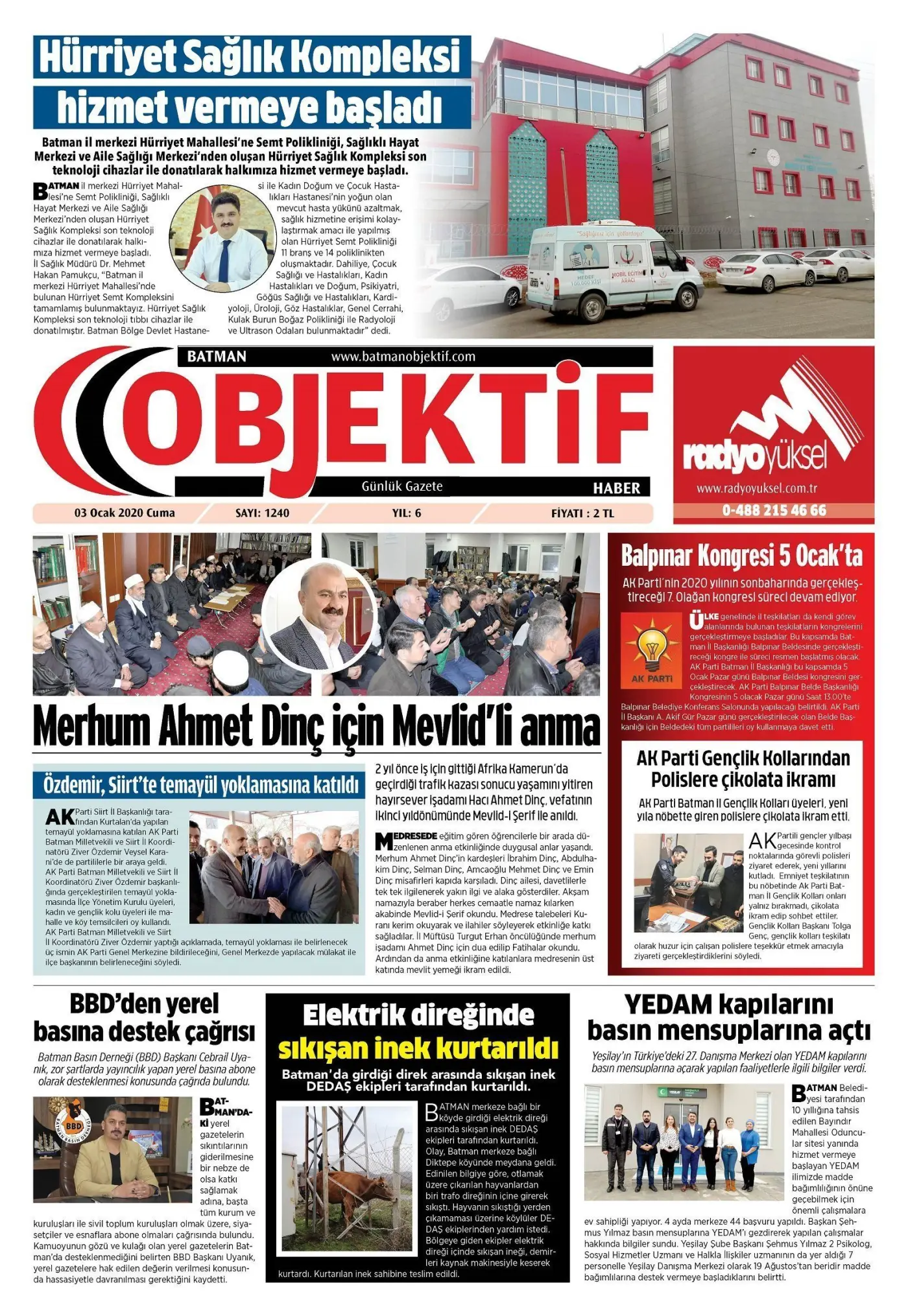 02.01.2020 tarihli sayı, 1. sayfa