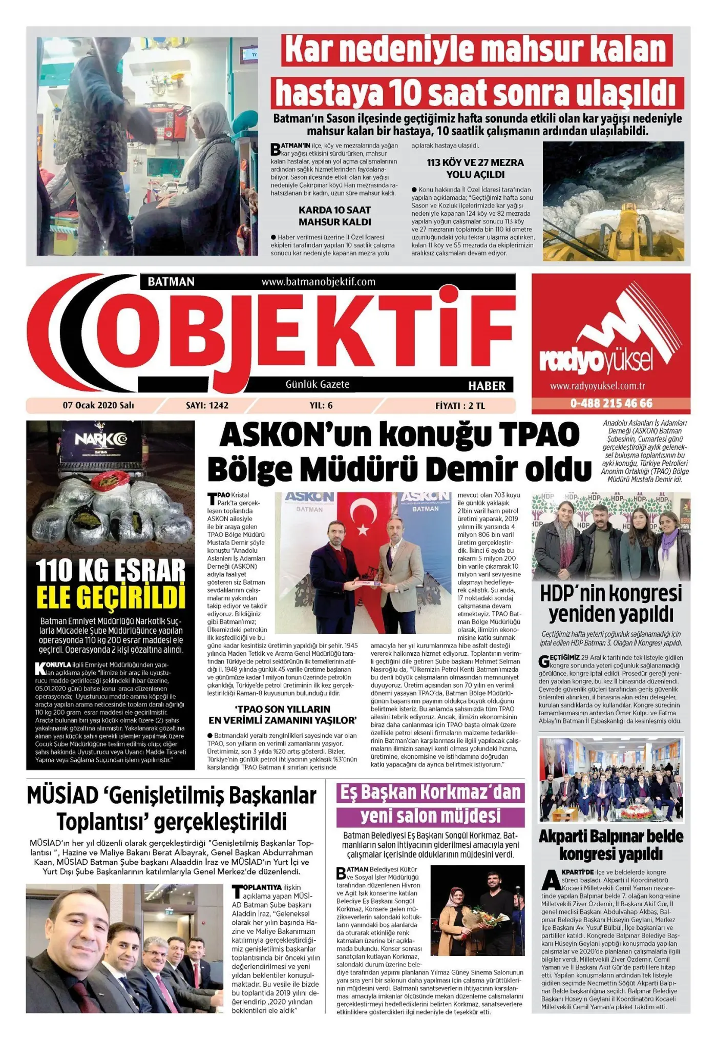 06.01.2020 tarihli sayı, 1. sayfa