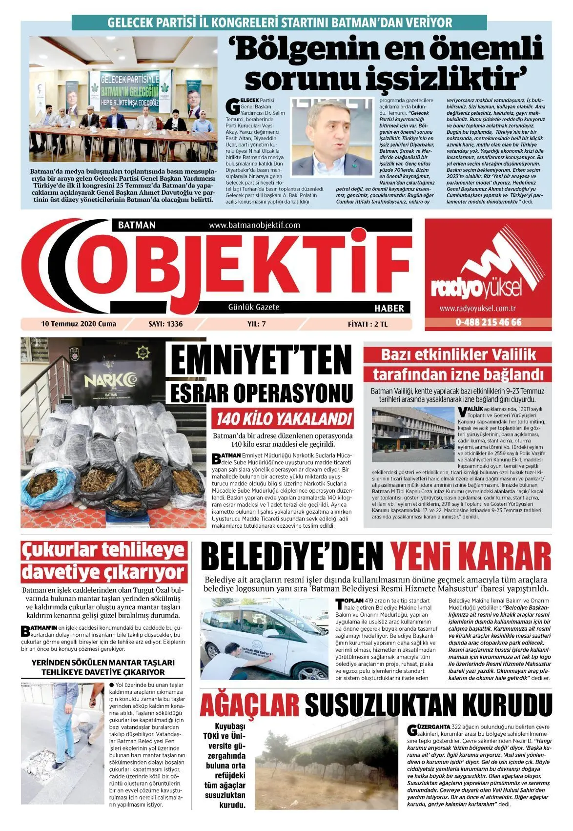 10.07.2020 tarihli sayı, 1. sayfa