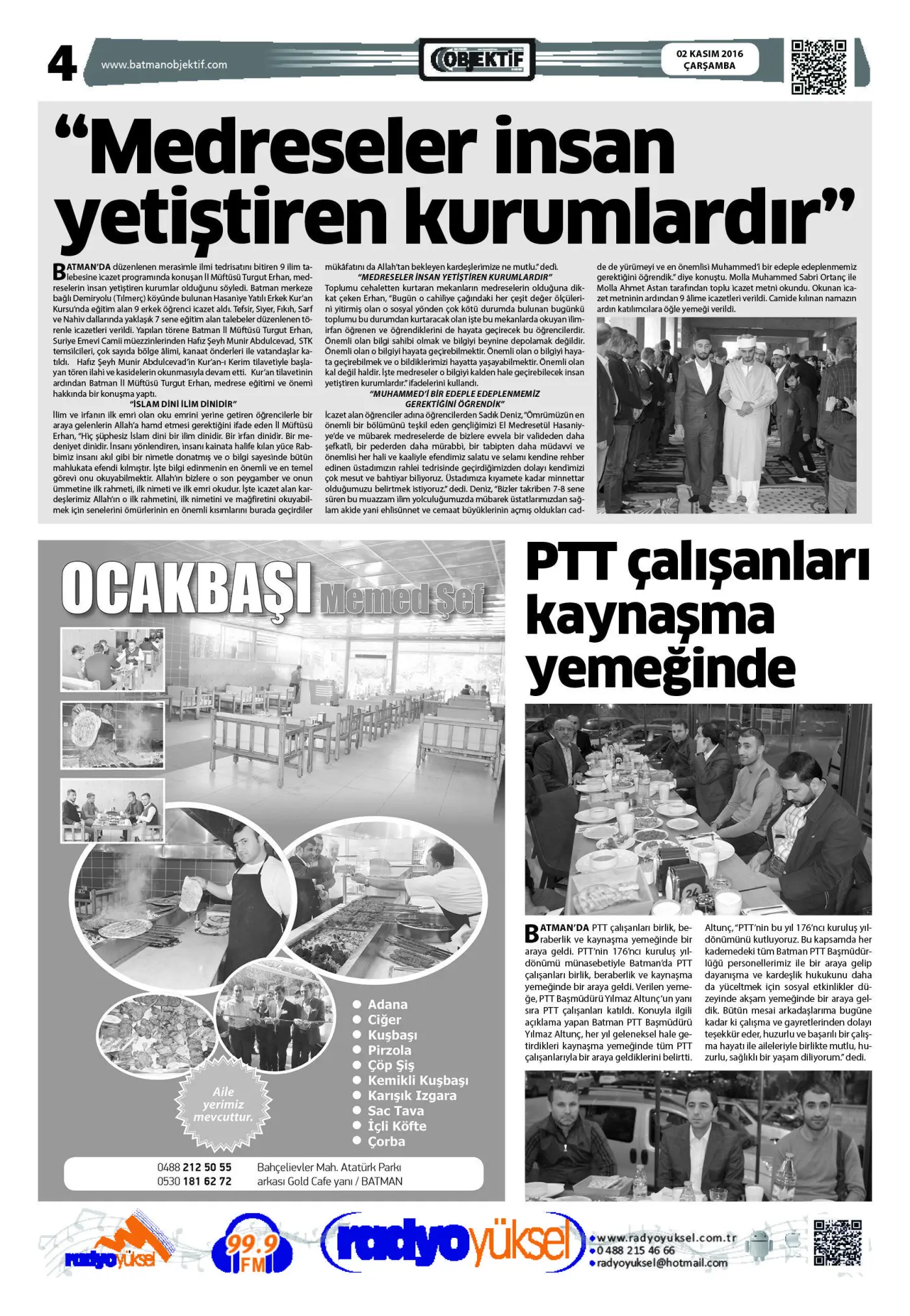 01.11.2016 tarihli sayı, 4. sayfa