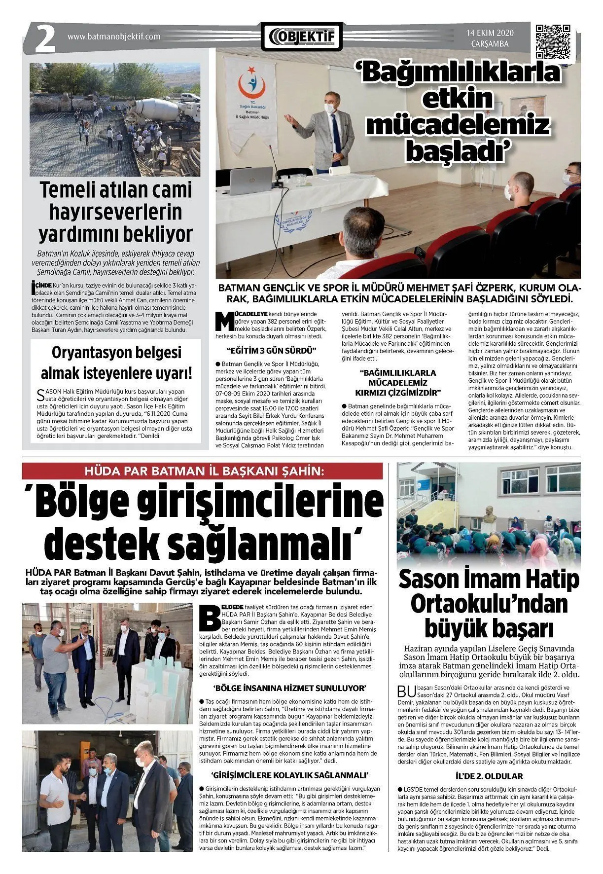 14.10.2020 tarihli sayı, 2. sayfa