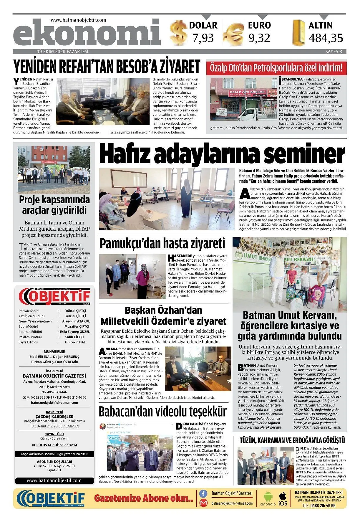 19.10.2020 tarihli sayı, 3. sayfa