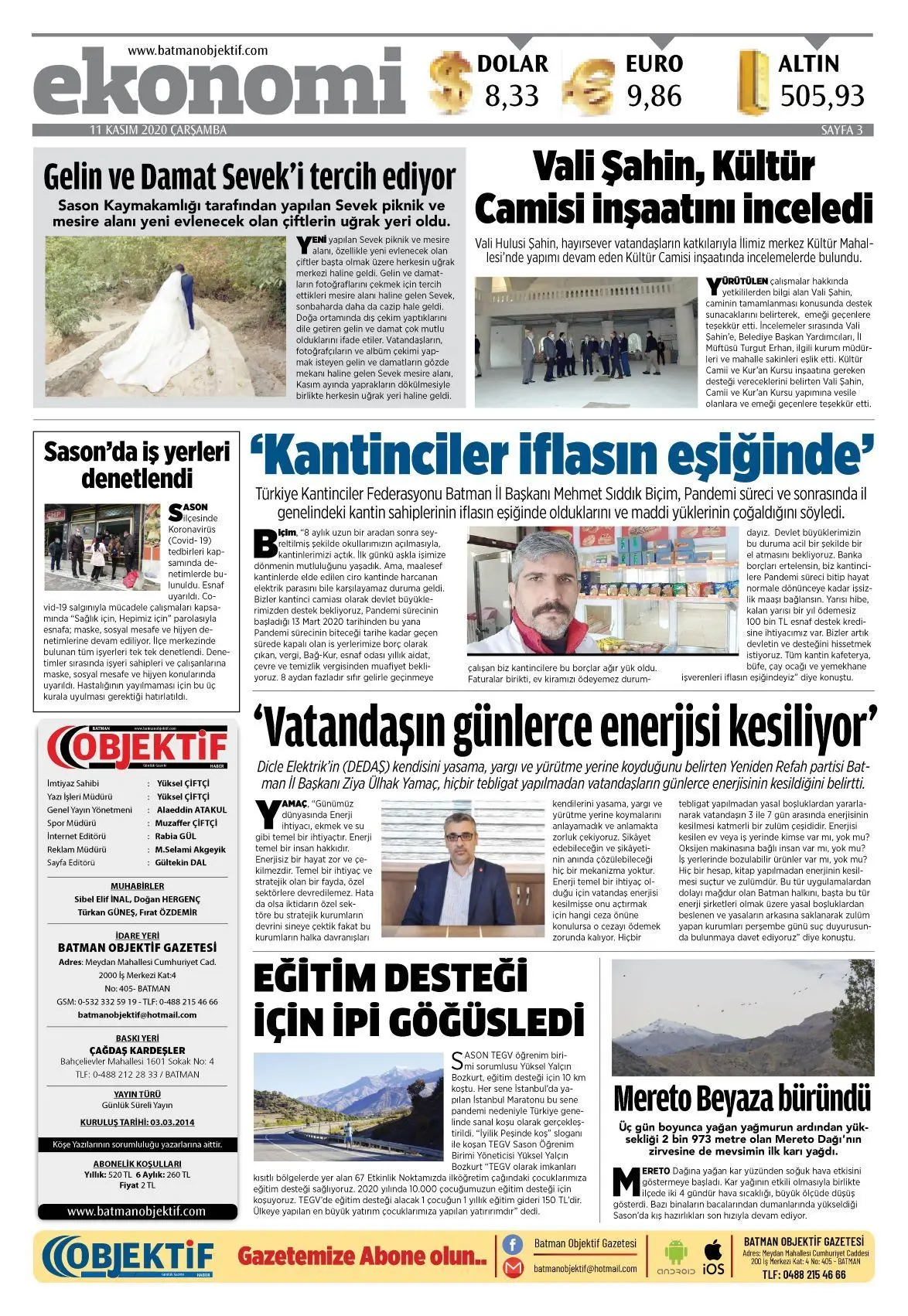 10.11.2020 tarihli sayı, 3. sayfa