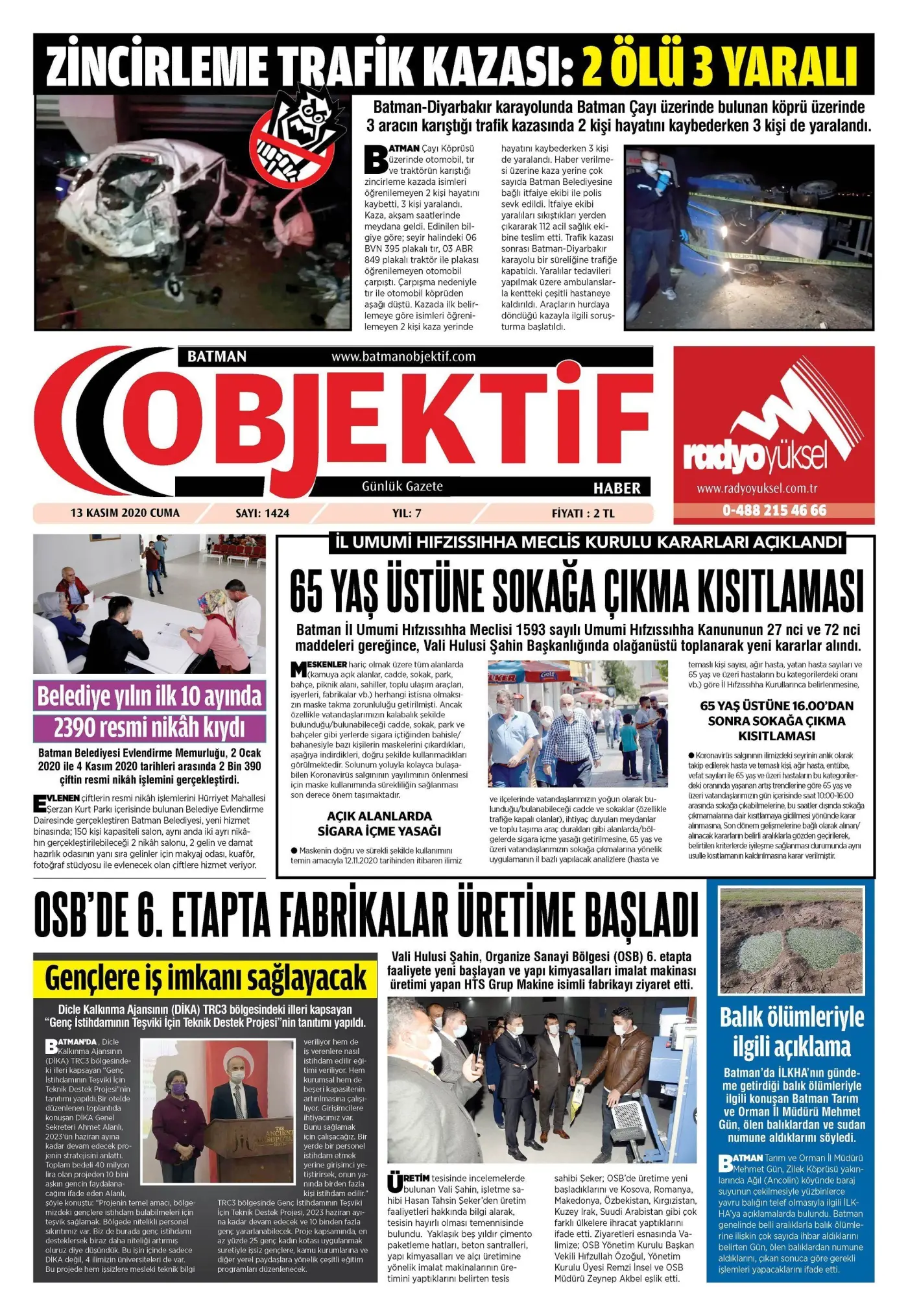 12.11.2020 tarihli sayı, 1. sayfa