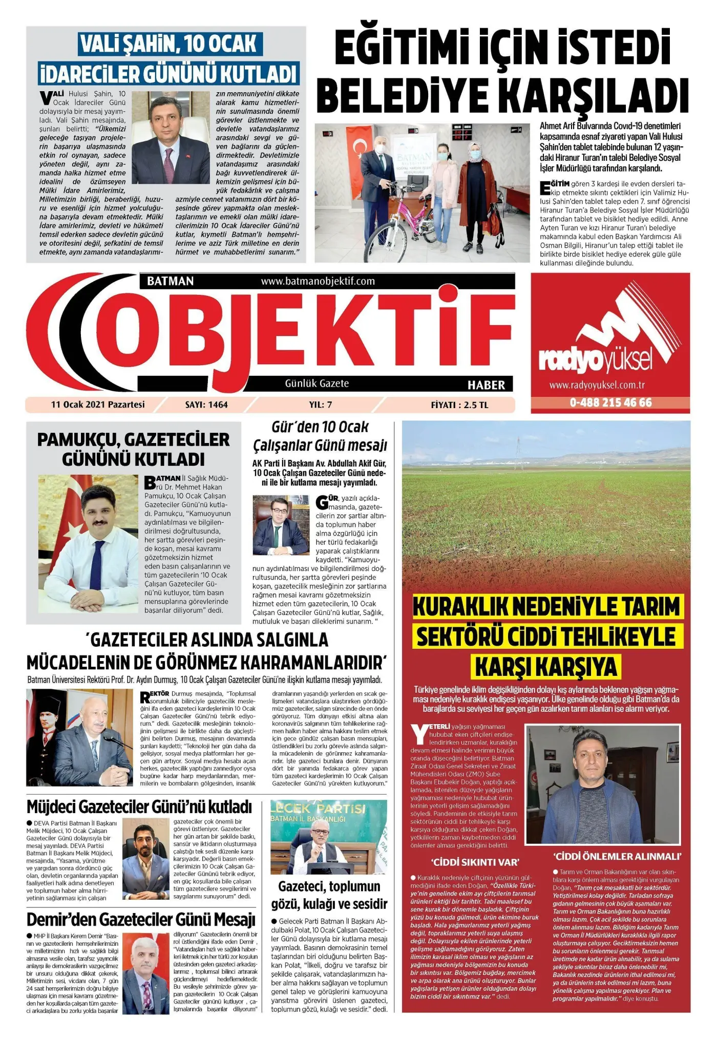 11.01.2021 tarihli sayı, 1. sayfa
