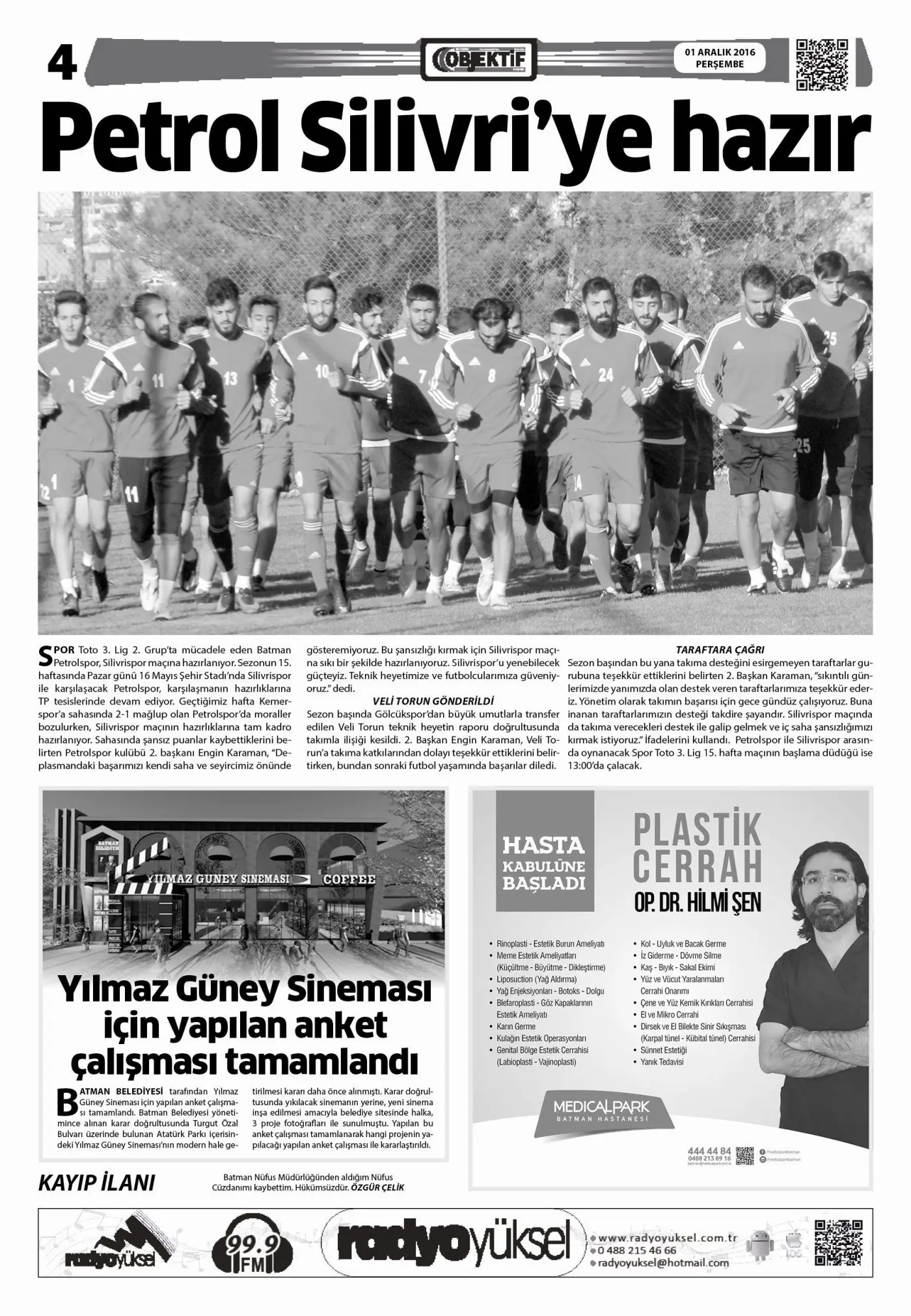 01.12.2016 tarihli sayı, 4. sayfa