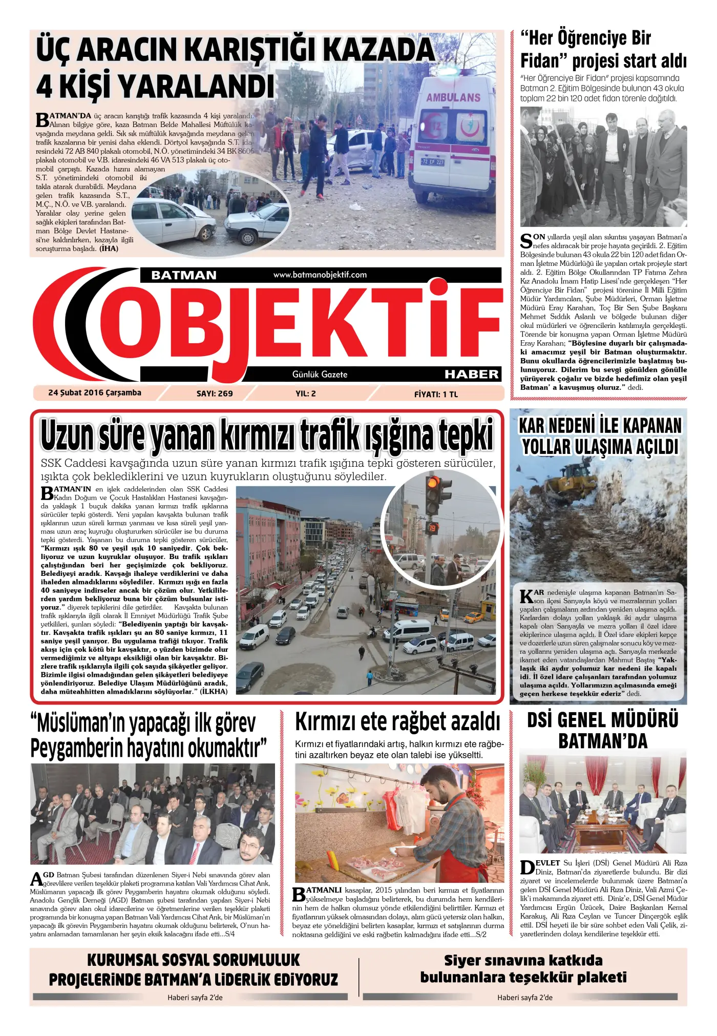 25.02.2016 tarihli sayı, 1. sayfa