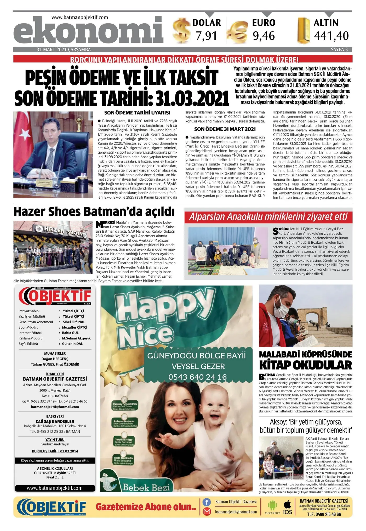 31.03.2021 tarihli sayı, 3. sayfa