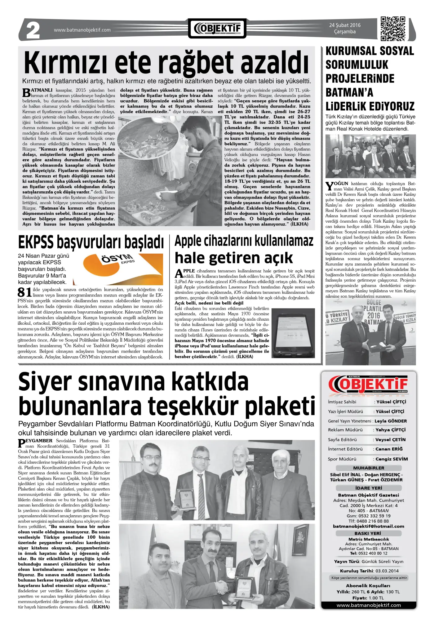 25.02.2016 tarihli sayı, 2. sayfa