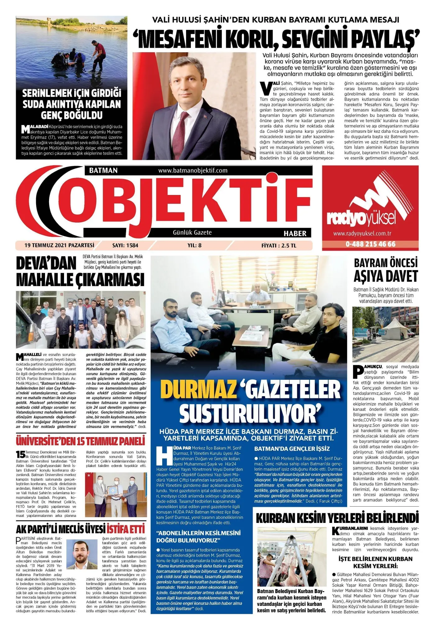 18.07.2021 tarihli sayı, 1. sayfa