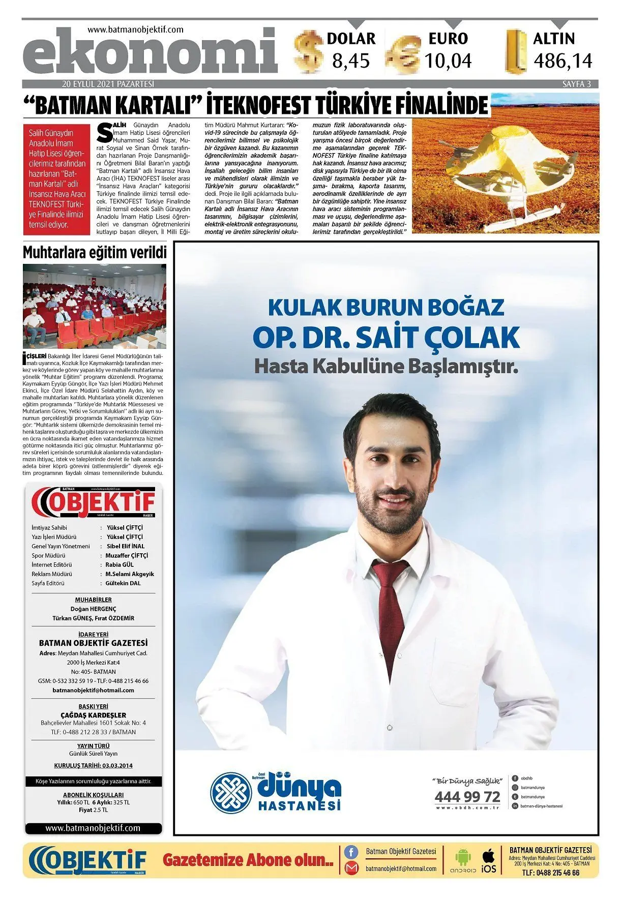 20.09.2021 tarihli sayı, 3. sayfa