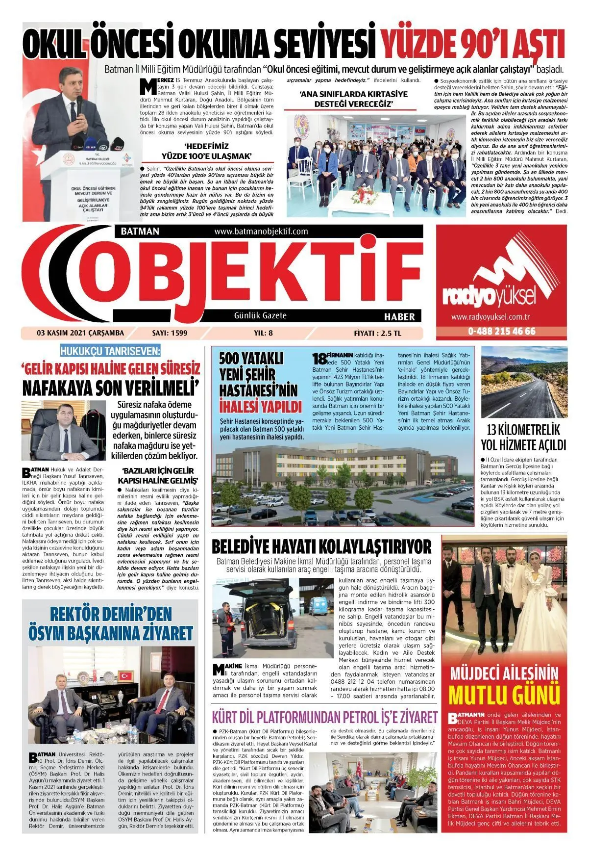 03.11.2021 tarihli sayı, 1. sayfa