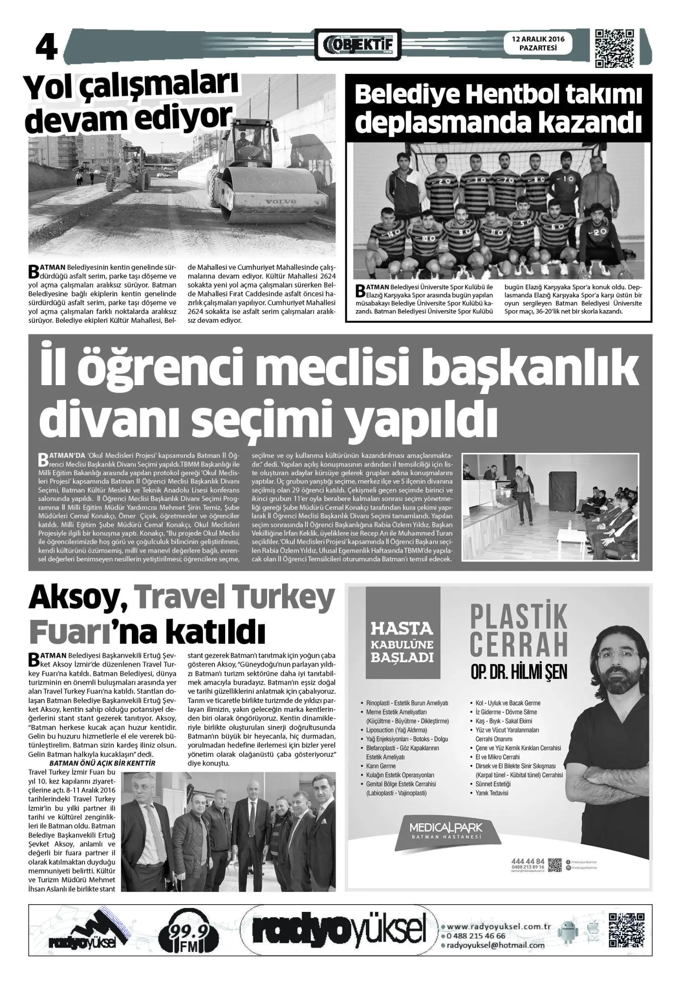 12.12.2016 tarihli sayı, 1. sayfa