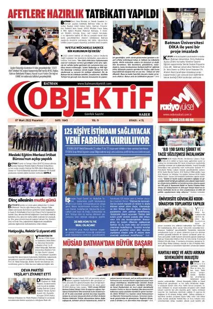 06.03.2022 tarihli sayı, 1. sayfa