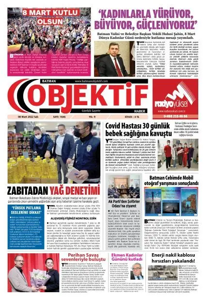 08.03.2022 tarihli sayı, 1. sayfa