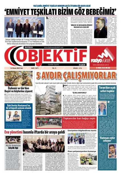 12.04.2022 tarihli sayı, 1. sayfa