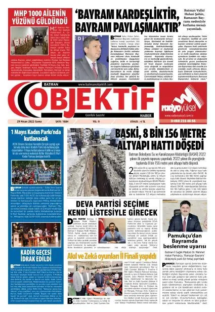 01.05.2022 tarihli sayı, 1. sayfa