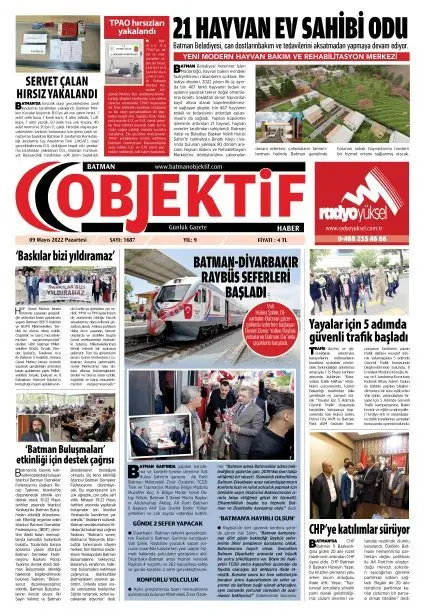09.05.2022 tarihli sayı, 1. sayfa
