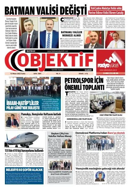 13.05.2022 tarihli sayı, 1. sayfa