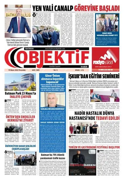 19.05.2022 tarihli sayı, 1. sayfa