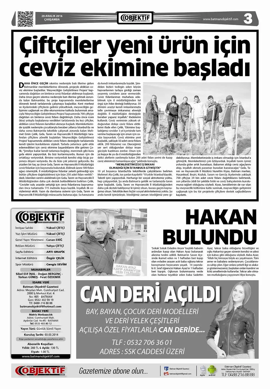 28.12.2016 tarihli sayı, 3. sayfa