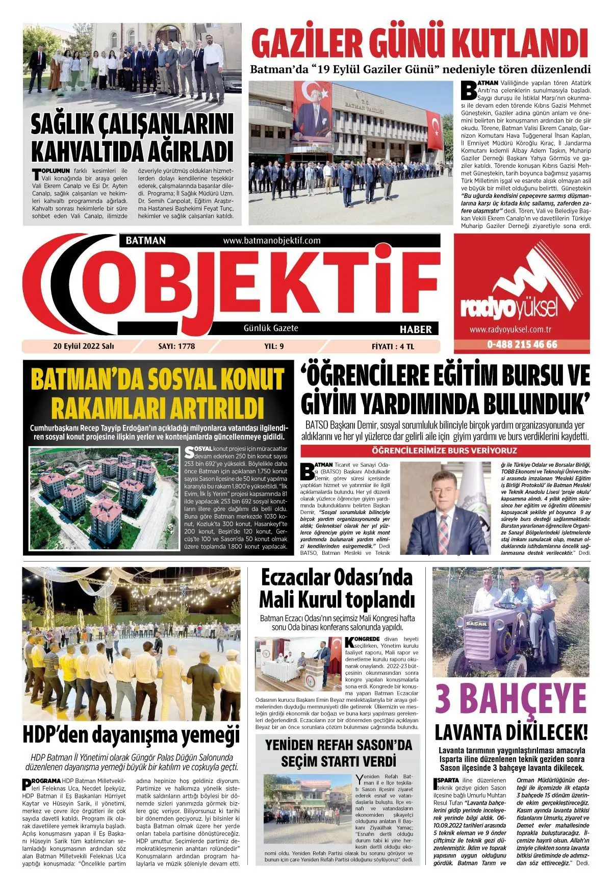 20.09.2022 tarihli sayı, 1. sayfa