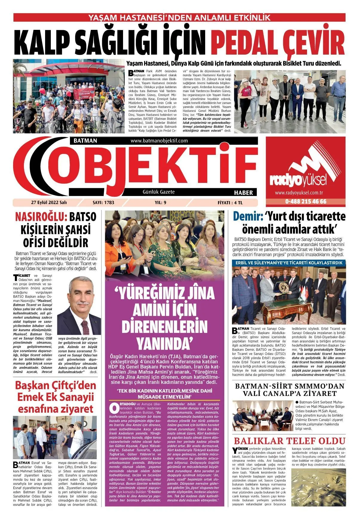 27.09.2022 tarihli sayı, 1. sayfa