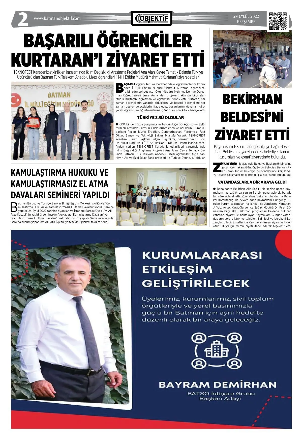 29.09.2022 tarihli sayı, 2. sayfa