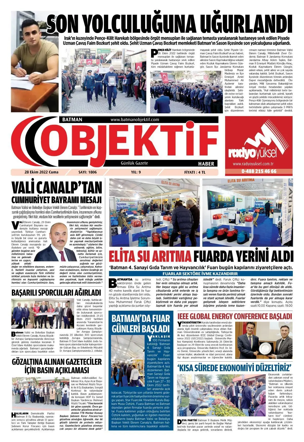 31.10.2022 tarihli sayı, 1. sayfa