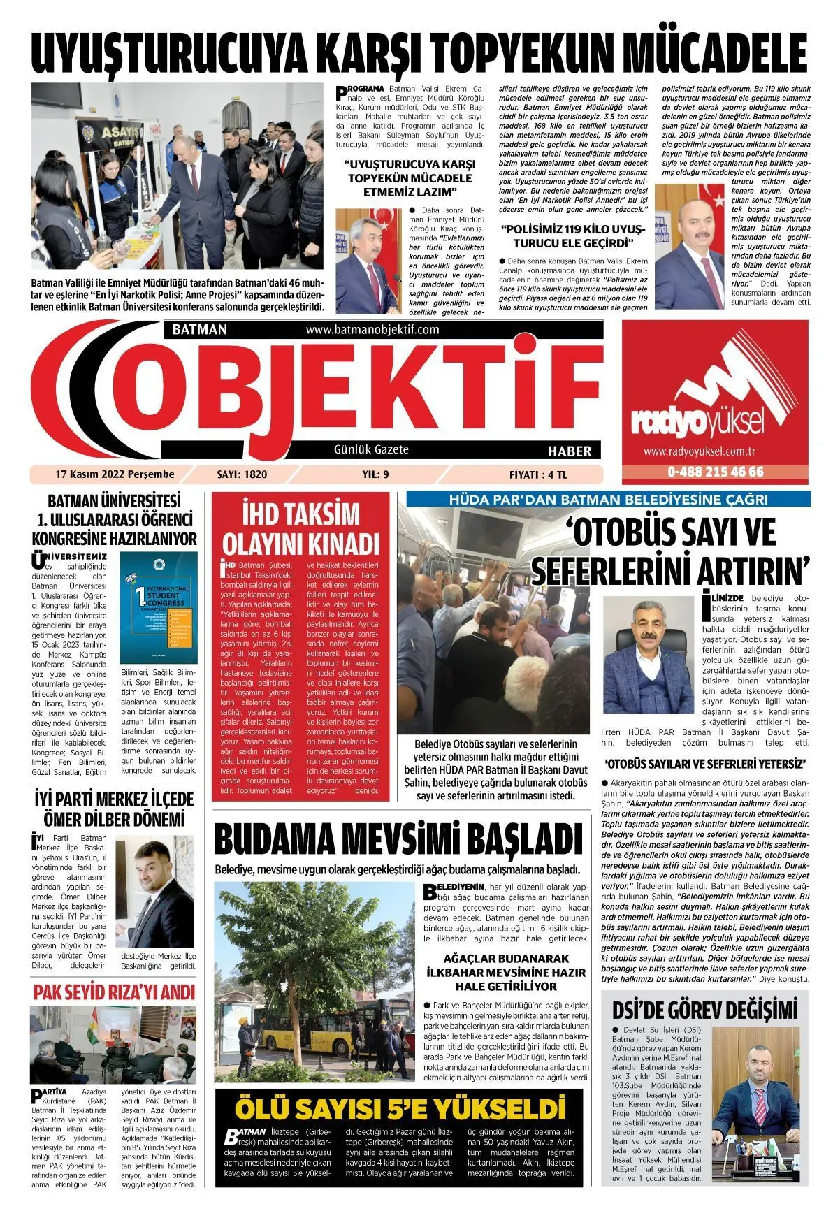 16.11.2022 tarihli sayı, 1. sayfa