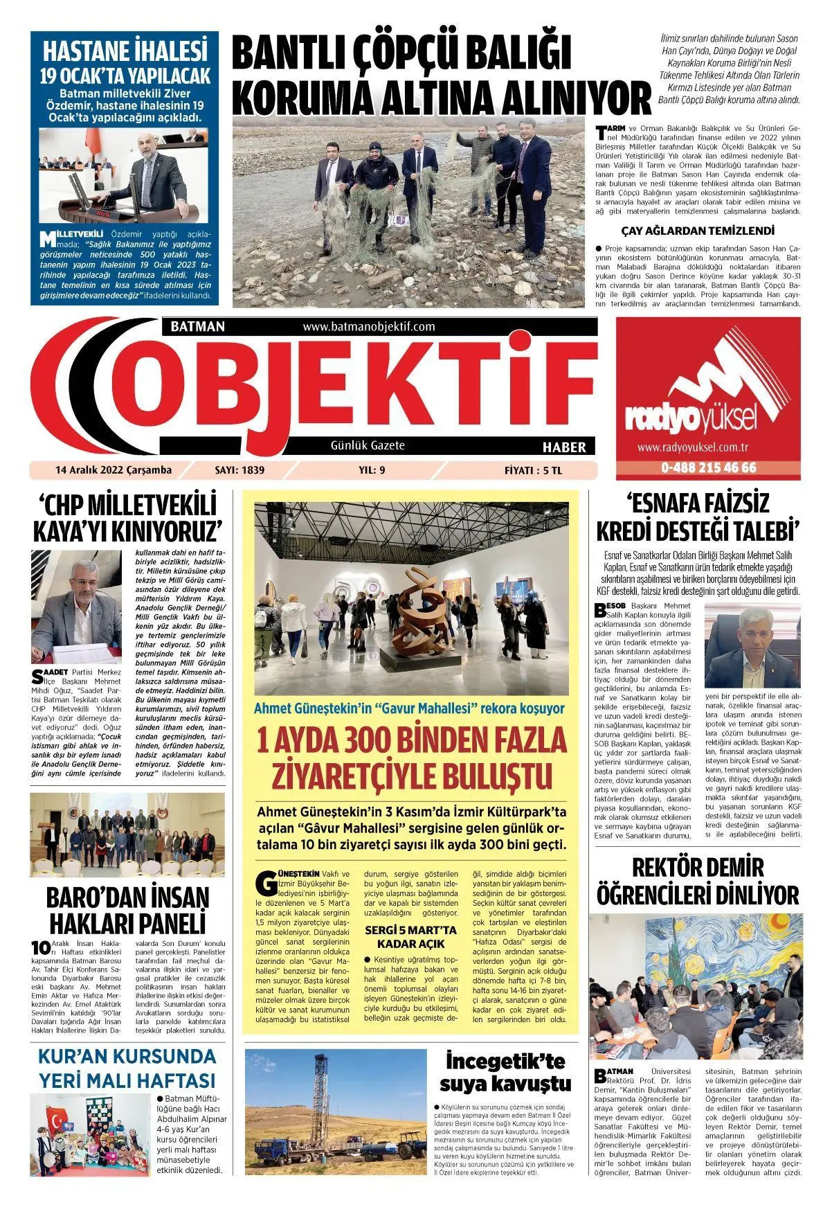14.12.2022 tarihli sayı, 1. sayfa