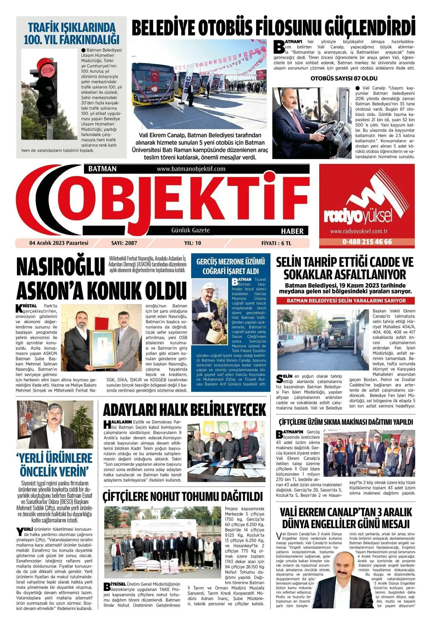 03.12.2023 tarihli sayı, 1. sayfa