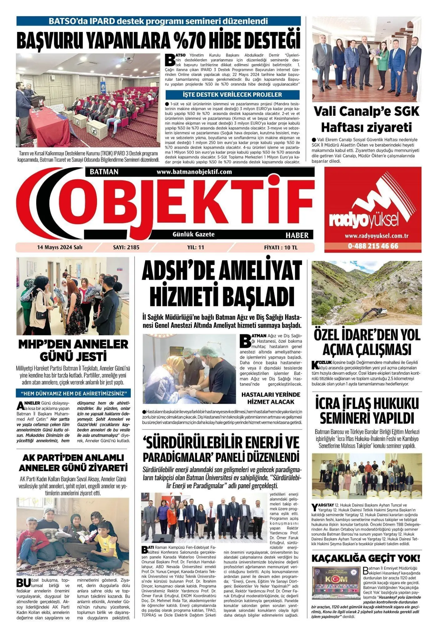 14.05.2024 tarihli sayı, 1. sayfa