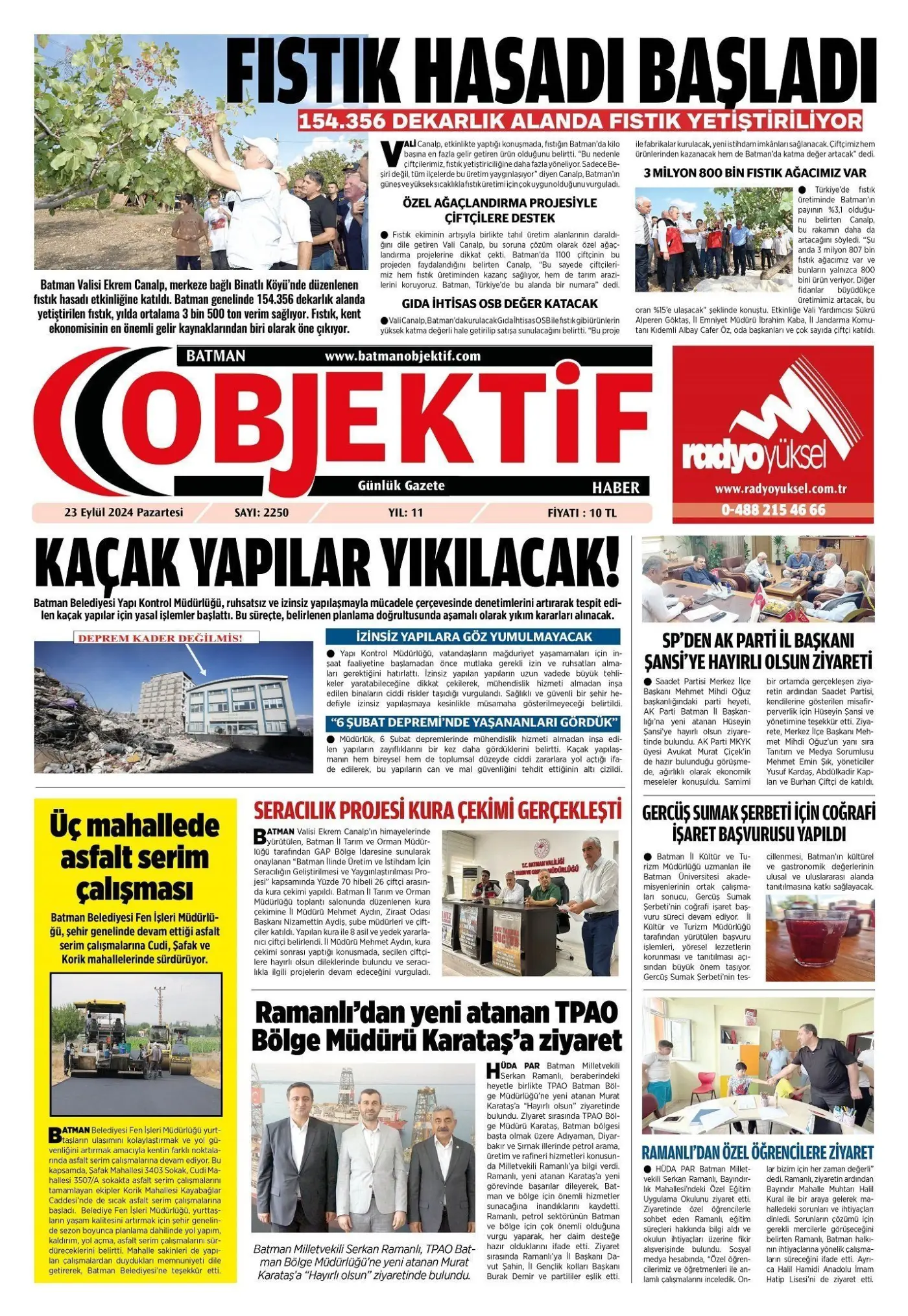 23.09.2024 tarihli sayı, 1. sayfa