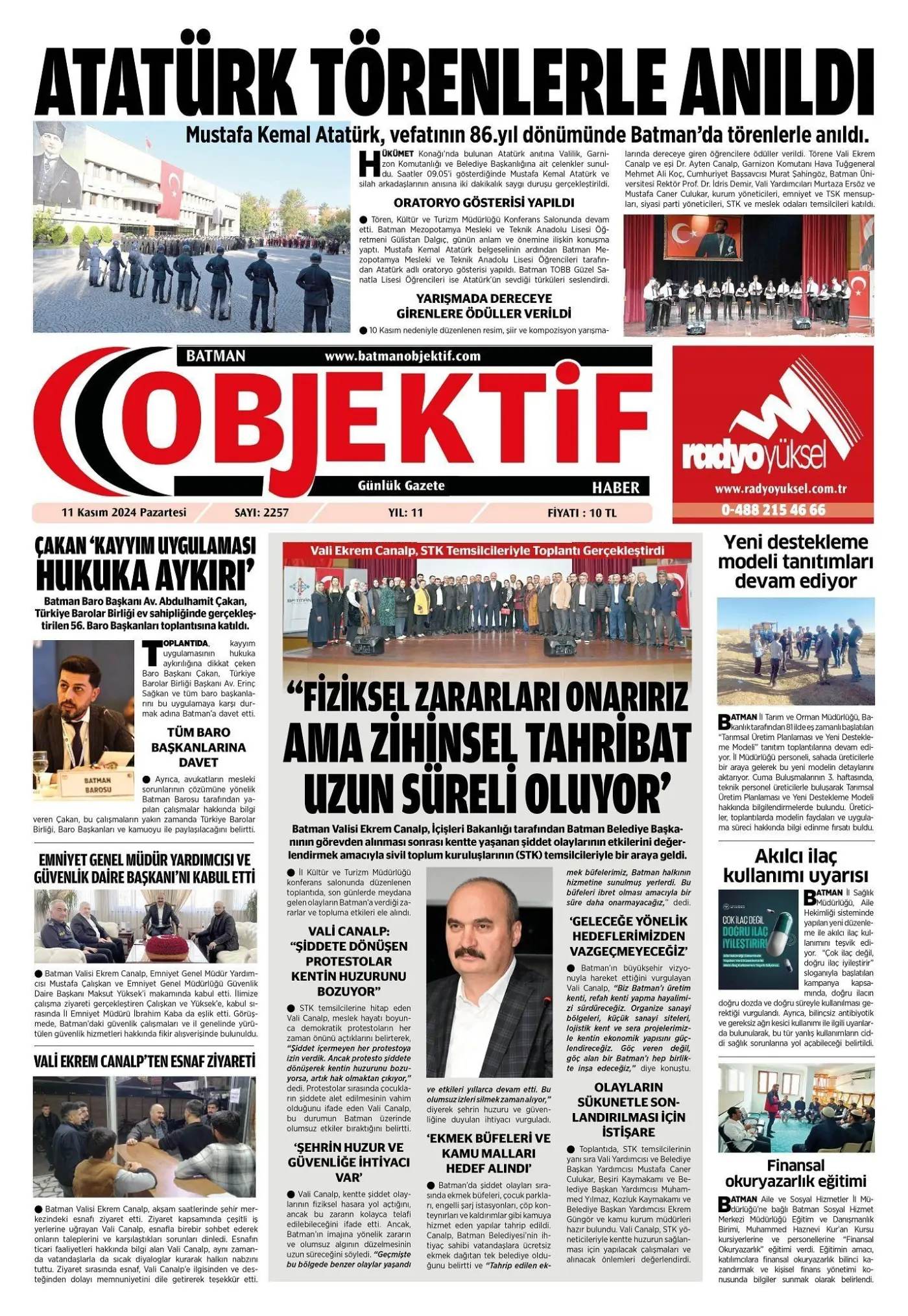 10.11.2024 tarihli sayı, 1. sayfa
