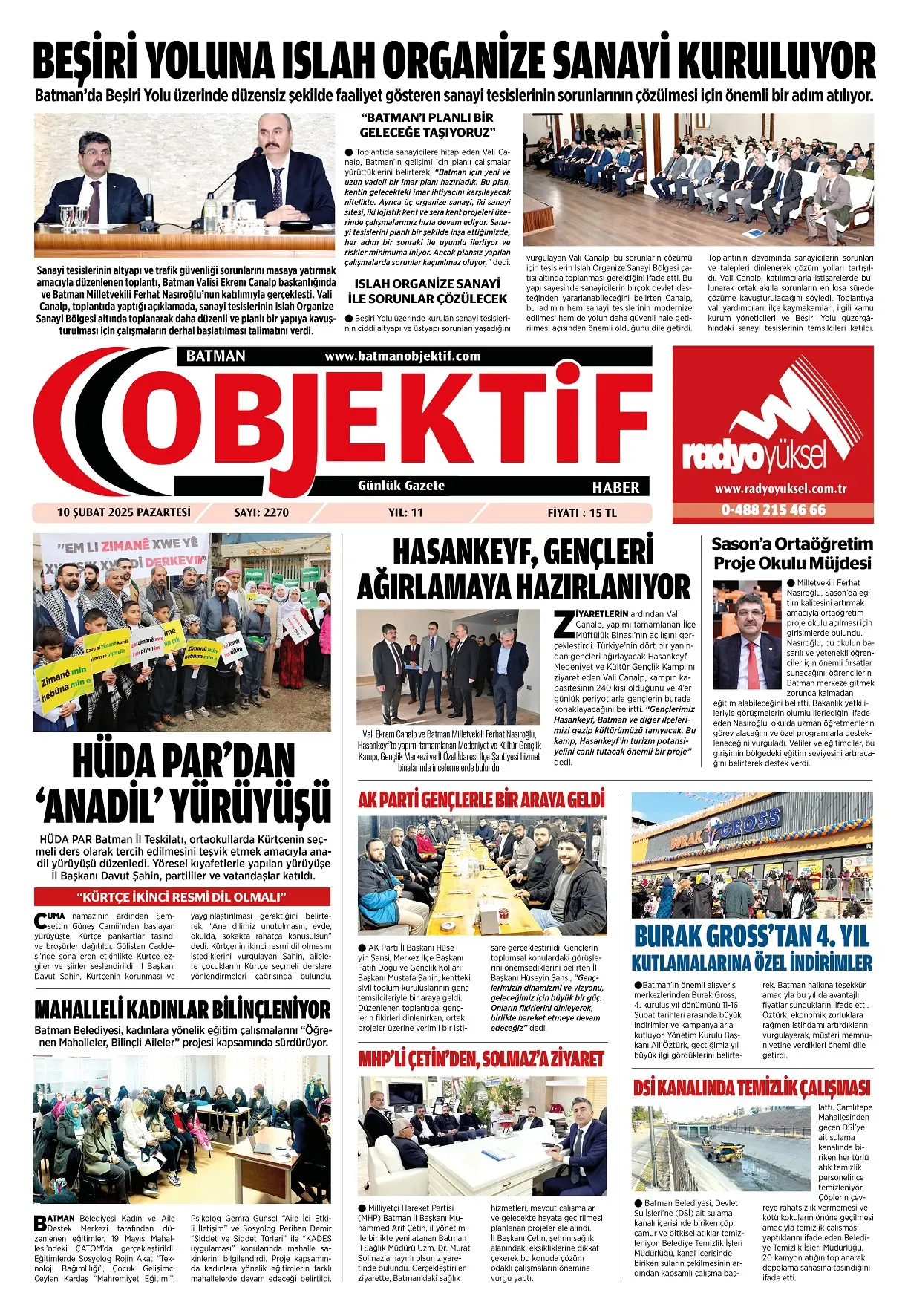 11.02.2025 tarihli sayı, 1. sayfa