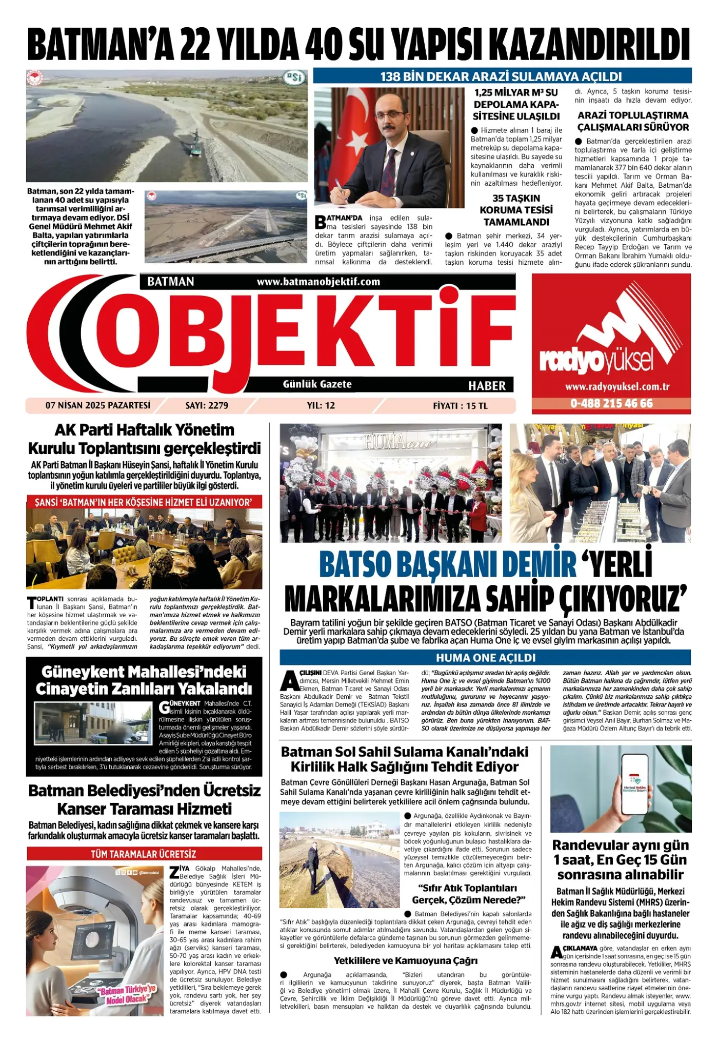 08.04.2025 tarihli sayı, 1. sayfa