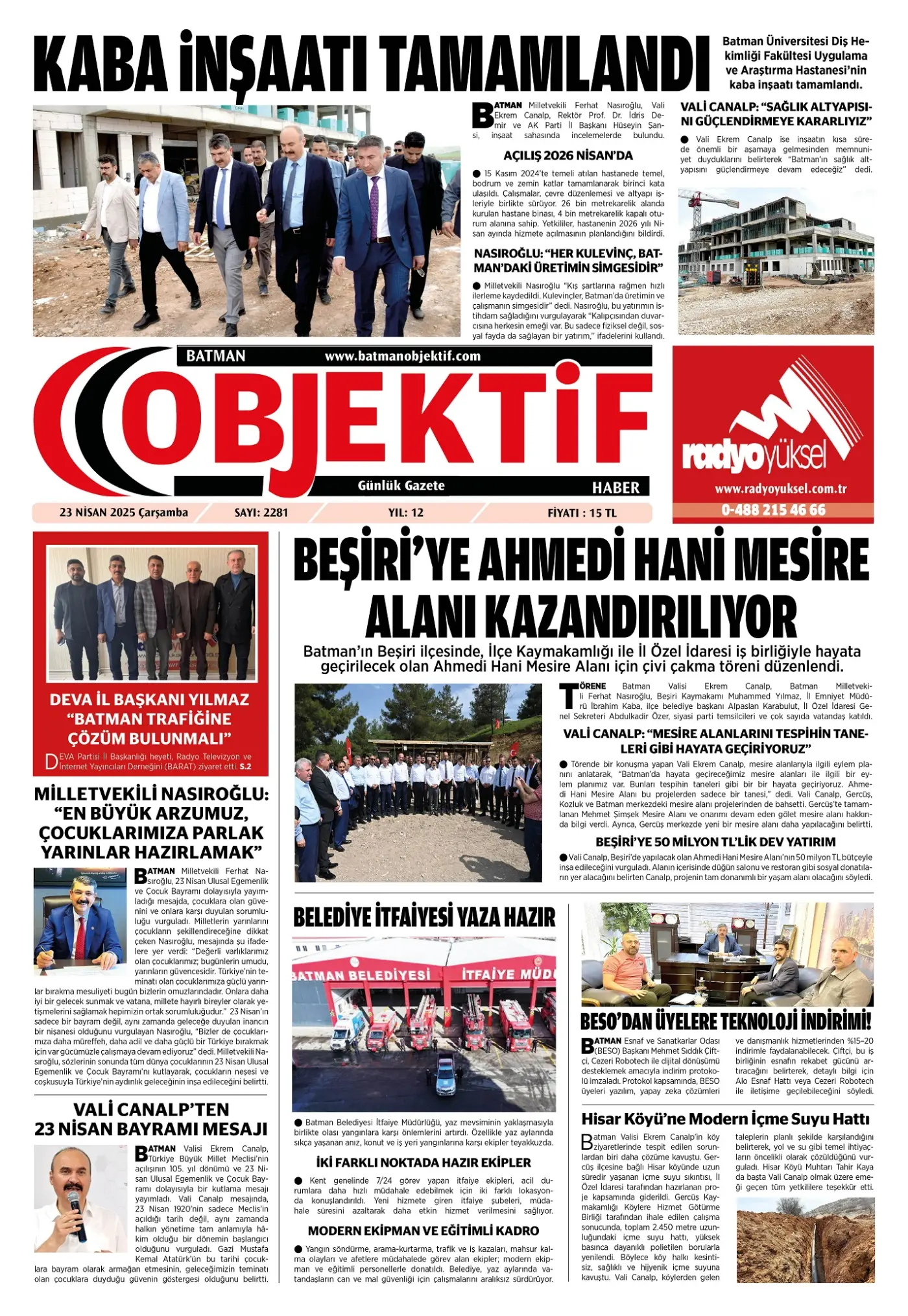 24.04.2025 tarihli sayı, 1. sayfa