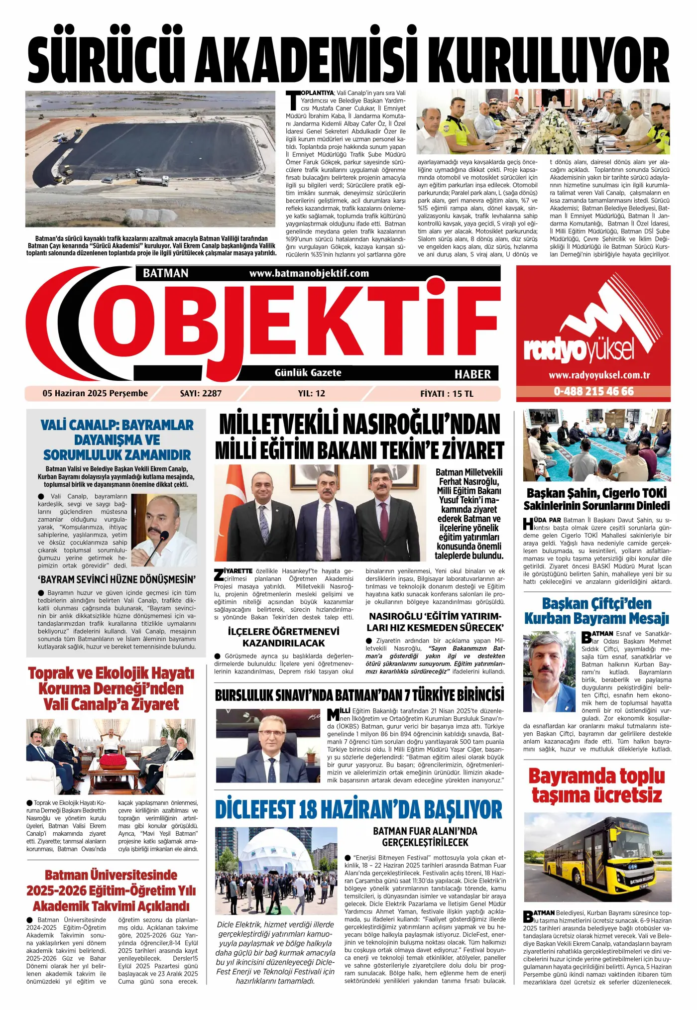 06.06.2025 tarihli sayı, 1. sayfa