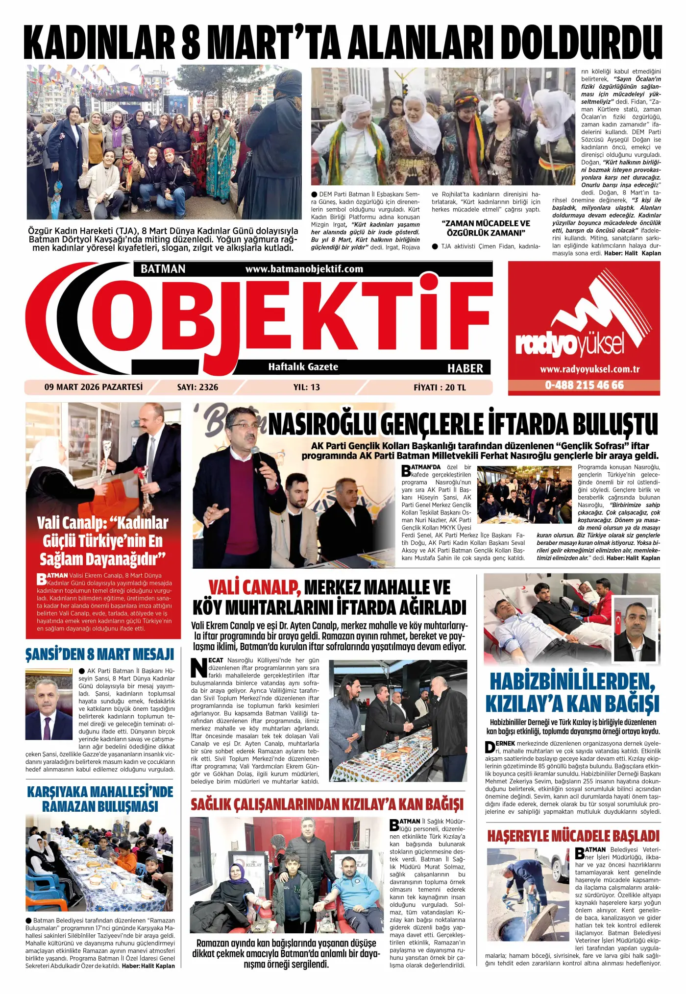 10.03.2026 tarihli sayı, 1. sayfa