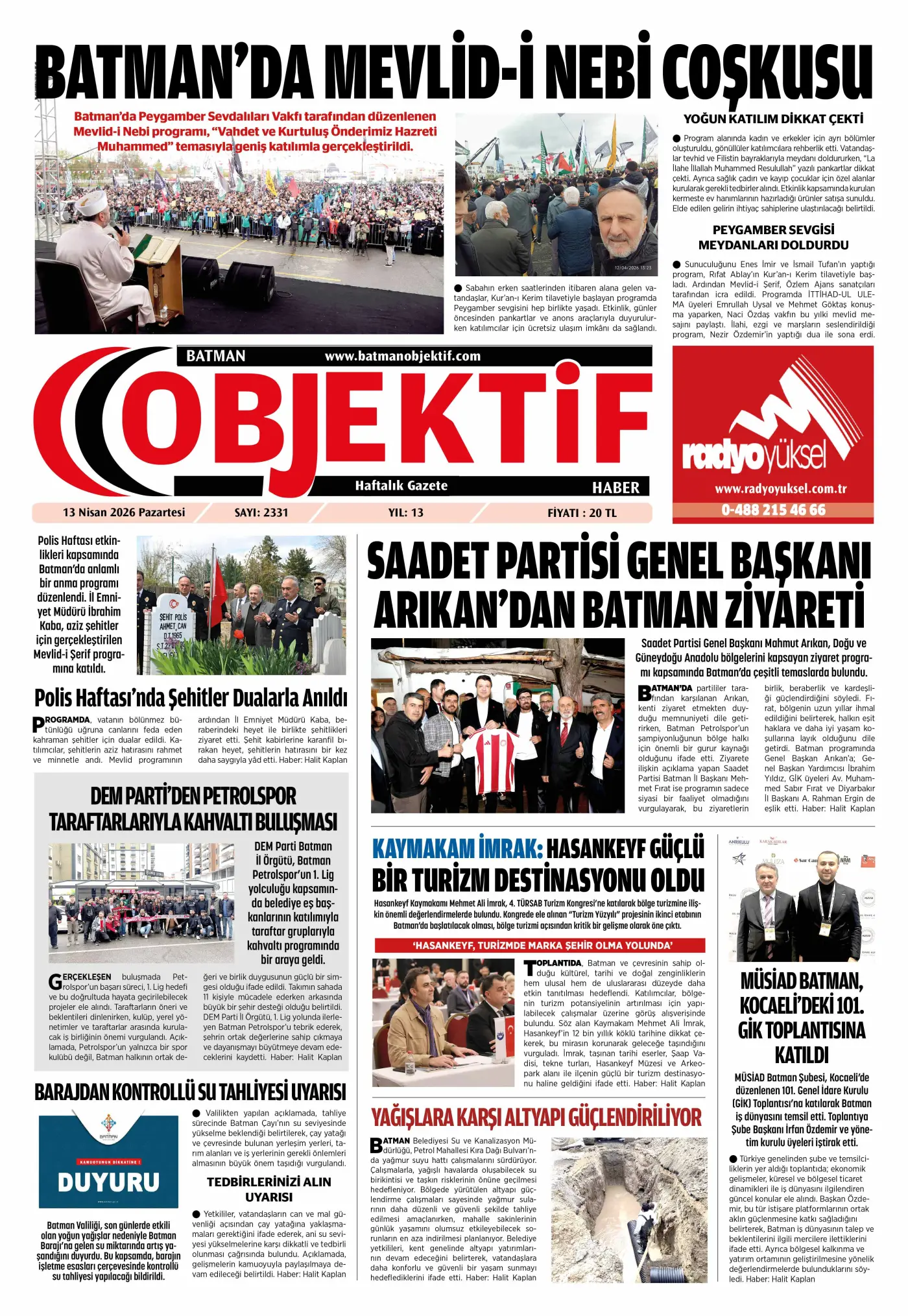 16.04.2026 tarihli sayı, 1. sayfa