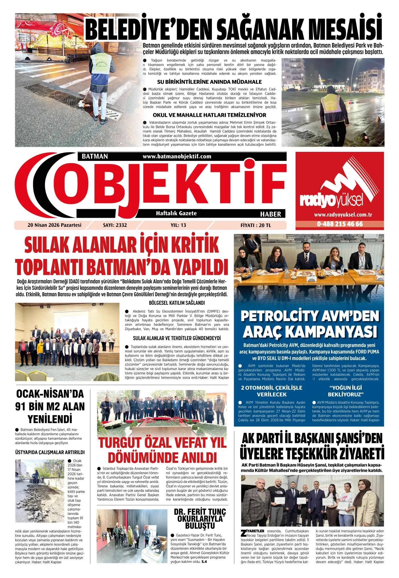 20.04.2026 tarihli sayı, 1. sayfa
