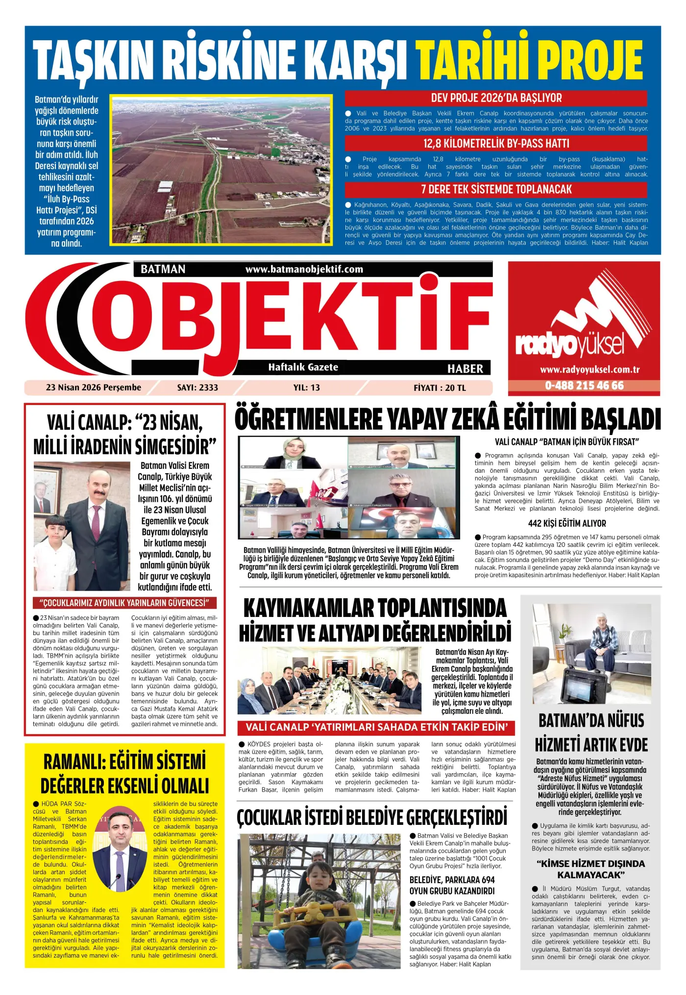 23.04.2026 tarihli sayı, 1. sayfa