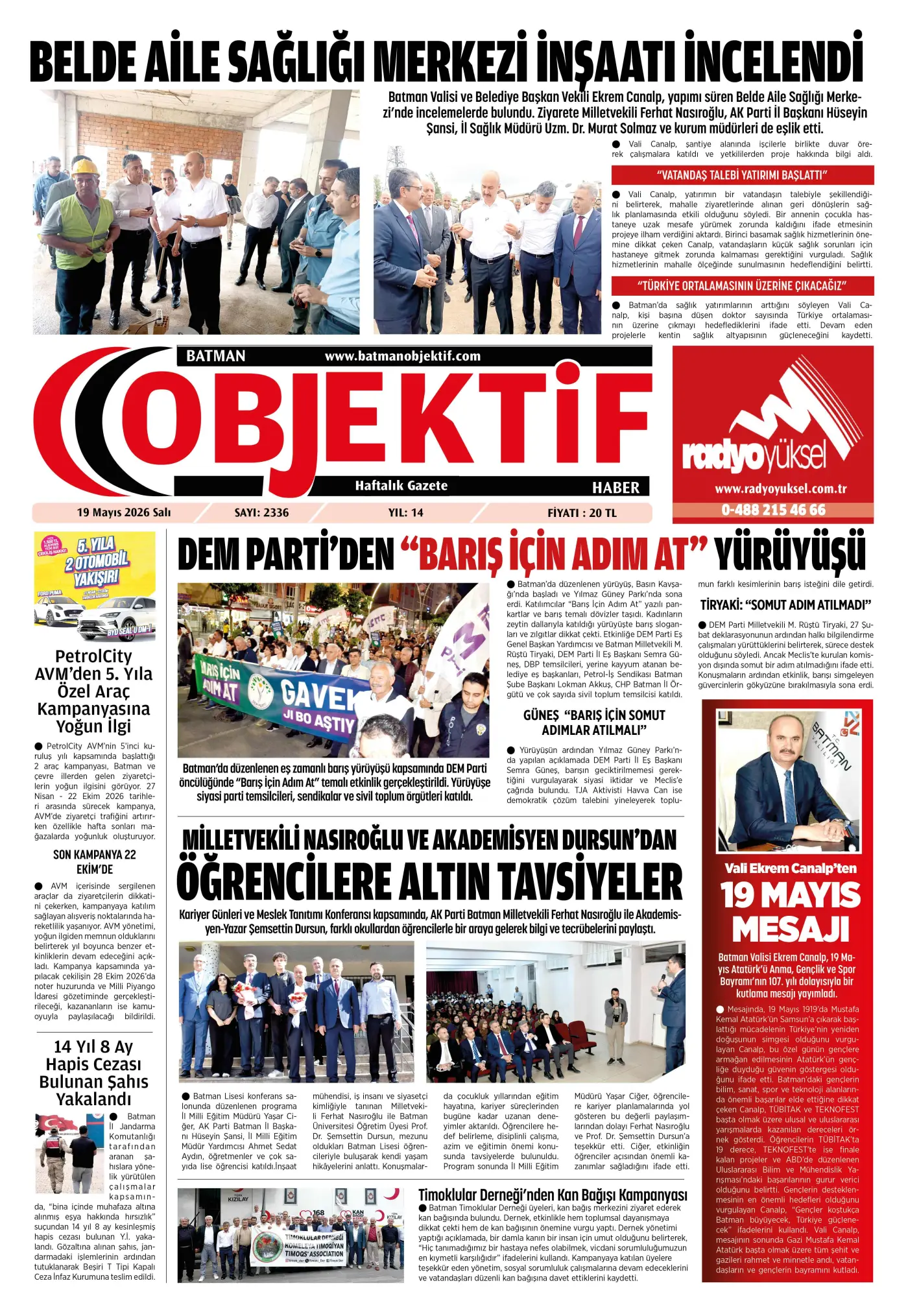19.05.2026 tarihli sayı, 1. sayfa